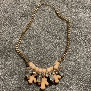 Blush pink and gold chunky necklace